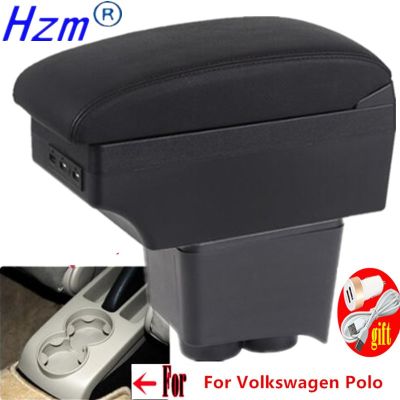 ที่เท้าแขนสำหรับ Volkswagen Polo สำหรับ VW Polo 9N 3กล่องที่เท้าแขนในรถ2002-2009 USB อุปกรณ์ตกแต่งภายในกล้องเก็บรถยนต์ส่วนการดัด