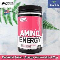 Optimum Nutrition - Essential Amin.o. Energy 270 g กรดอะมิโนจำเป็น ก่อนออกกำลังกาย เพิ่มพลังงาน แบบผง Amino