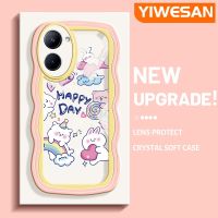 YIWESAN เคสสำหรับ Realme C33 C31 C33 C55 V30 5G Narzo N55หมีกระต่ายสีสันสดใสมาการองกันกระแทกแบบใสนิ่มเคสมือถือเคสโปร่งใสลายกล้องถ่ายรูปฝาครอบป้องกันซิลิกาเจลที่สร้างสรรค์