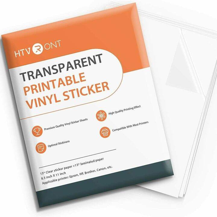 HTVRONT 15 Sheets 11X8.5inch Printable Vinyl Sticker Paper A4 self ...