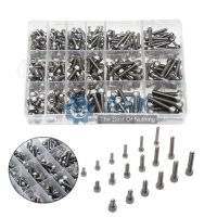 300pcs/set Black Din912 M2 M2.5 M3 Allen Bolt Hex Socket Round Cap Head Screw And Nut Assortment Kit Set