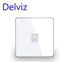 Delviz แผงปลั๊กไฟโทรศัพท์86ผ่านสายโทรศัพท์เชื่อมต่อแจ็คคริสตัลหน้าจอโทรศัพท์เต้าเสียบอินเตอร์เฟซโทรศัพท์บ้าน