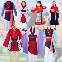 Childrens Hua Mulan costume Hanfu pink dress girls ancient cos heroine play chivalrous female martial arts skirt