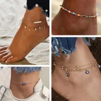 【CW】❣  Gold Color Eyes Anklets Barefoot Leg Chain Multilayer Ankle The Beach Jewelry obilleras Pulser