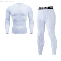 Mens Clothing Winter First Layer Fitness Long Johns Warm Shirt Leggings 2 Piece Tracksuit Men Thermal Underwear Plus Size Set