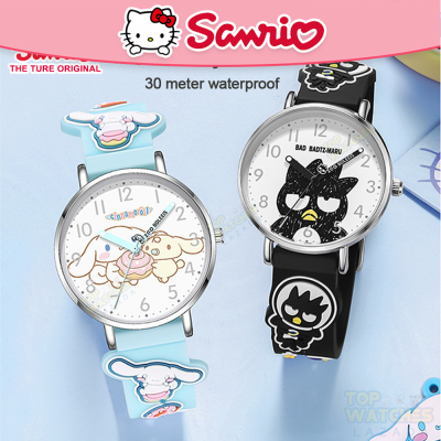 นาฬิกาควอตซ์ Hello Kitty ของแท้100%,นาฬิกาเรืองแสงยาว30เมตรกันน้ำกันรอยขีดข่วนสำหรับเด็กผู้หญิงเด็กผู้ชาย3021 /3027