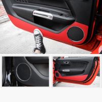 Car Interior Mouldings Carbon Fiber Door Anti-Kick Anti-Dirty Sticker for Ford Mustang 2015 2016