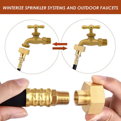 RV Winterizing Sprinkler Blowout Adapter With Shut Off Valve Air Compressor Quick-Connect Plug Water Blow Out Fit Adapter Travel
