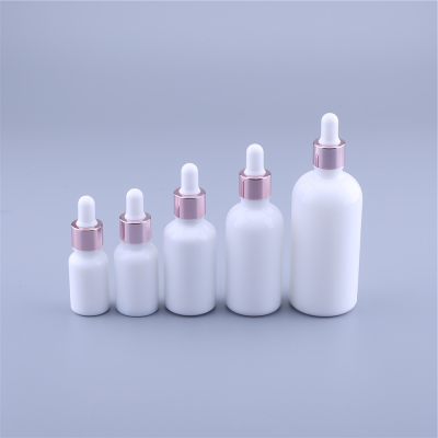 10pcs 10ml 15ml 30ml 50ml 100ml Pearl White Glass Essential Oil Bottles Serum Bottle Cosmetic Packaging Bottle With Dropper