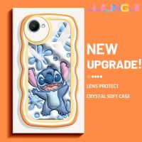 Jjlingji เคสสำหรับ Realme C30 C30s Narzo 50i Prime เคส3D ลายการ์ตูนขอบคลื่นดีไซน์ใหม่กันกระแทกแบบใสนิ่มเคสมือถือโปร่งใสลายกล้องถ่ายรูปที่สร้างสรรค์ซิลิกาเจลฝาครอบป้องกัน