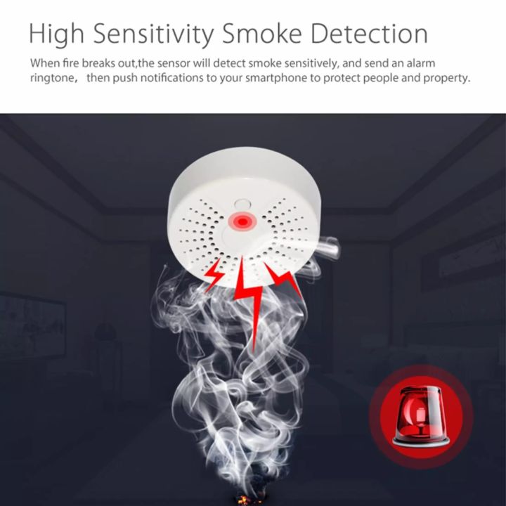 tuya-เครื่องตรวจจับควัน-wi-fi-smart-store-เซ็นเซอร์เตือนภัยแบบไร้สายระบบสัญญาณเตือนภัย-smoke-sensor