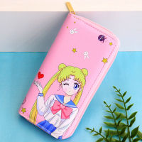 Sailor Moon ผู้หญิงผู้หญิง PU กระเป๋าสตางค์หนังสไตล์ใหม่เคสโทรศัพท์แบบกระเป๋าลายกราฟฟิกรูปแบบเกาหลีผู้หญิงกระเป๋าสตางค์แบบมีซิปโทรศัพท์มือถือกระเป๋าใส่โทรศัพท์สไตล์บุคลิกภาพ