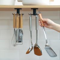 Kitchen roof 360-degree rotating hook spatula kitchen tool storage hook wall-mounted 6-claw rotating hook kitchenware storage