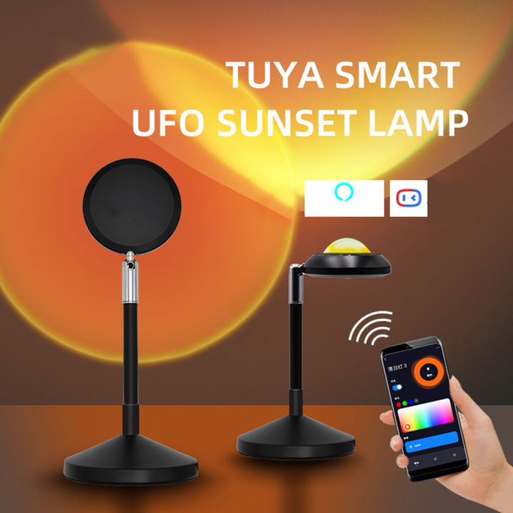 rgb-16colors-ufo-smart-sunset-lamp-projector-bluetooth-compatible-app-remote-control-usb-mood-light-angle-adjustable-living-room