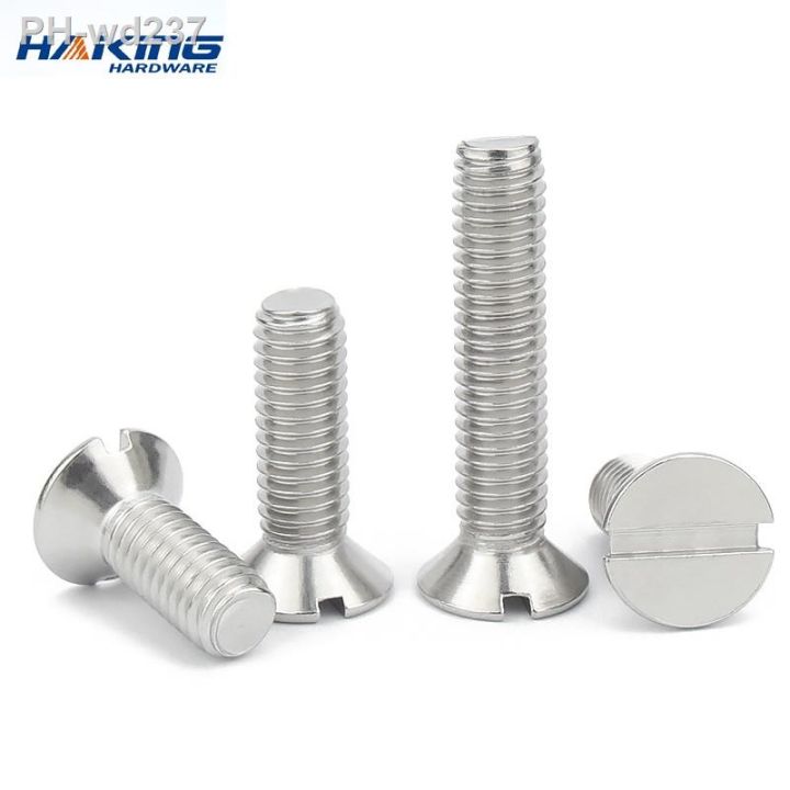 5-50pc-m1-6-m2-m2-5-m3-m4-m5-m6-m8-304stainless-steel-gb68-metric-threaded-slotted-flat-countersunk-head-machine-screw-bolt