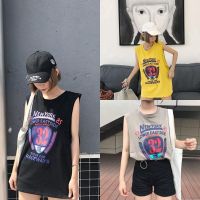 COD DSFERTRETRE Womens Fashion Sport Cartoon Print Sleeveless Long Loose Tank Top