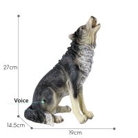 VILEAD Voice Simulation Wolf Figurines American Animal Statue Home Decoration Accessories Garden Office Room Interior Decor