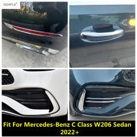 ไฟตัดหมอกโคมไฟคิ้วมือจับประตูแผ่นปิดสำหรับ -Benz C คลาส W206 C200 C260 C300ซีดาน2022 2023โครเมี่ยมอุปกรณ์เสริม