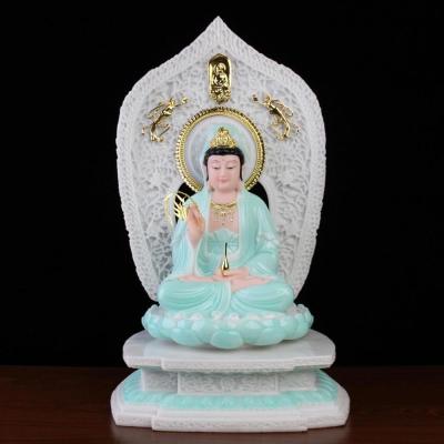 Fast delivery 58ซม.Great พุทธศาสนาศากยมุณีรูปหยก Avalokitesvara พระเจ้าเจ้าแม่กวนอิมพระพุทธเจ้าบ้านป้องกัน Store ความมั่งคั่ง Feng Shui รูปปั้นพระพุทธรูปทิเบต