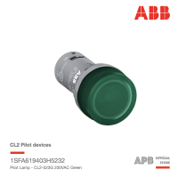 ABB CL2-523G ไพล็อทแลมป์ 22mm 230VAC , ABB Pilot lamp 22mm Green