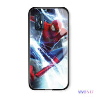 UCUC เคสโทรศัพท์เคสสำหรับ Vivo V19,เคสแข็งกันกระแทกซูเปอร์ฮีโร่สไปเดอร์-แมนขอบนิ่มเคสหลังกระจกนิรภัย