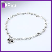 PETI JEWELLERY อุปกรณ์เสริมเท้าเปล่า สร้อยข้อมือรูปหัวใจ โลหะผสมอัลลอยด์ การออกแบบดอกไม้ กำไลข้อเท้า แฟชั่นสำหรับผู้หญิง เงินสีเงิน สร้อยข้อมือลูกปัดเท้า ผู้หญิงผู้หญิงผู้หญิง