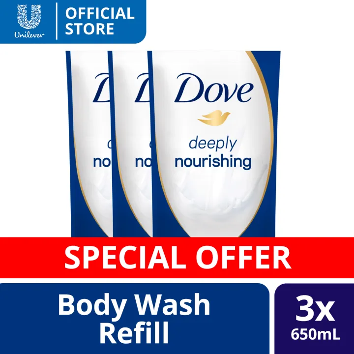 [BUNDLE OF 3] Dove Body Wash Deeply Nourishing 650ml Lazada PH