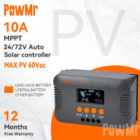 PowMr 10A 24/36/48/60 / 72V Boost MPPT Controller Overcharge การลัดวงจรและการป้องกันกระแสย้อนกลับจอแสดงผล LCD การทํางานที่เงียบ