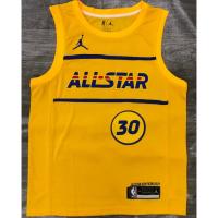 【Hot Pressed】Nba Golden State Warriors No. 30 Curry Yellow All Star Basketball Jersey