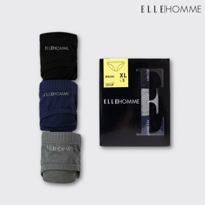 ELLE HOMME | แพ็ค 3 ชิ้น กางเกงในชายรุ่นแพ็คสุดคุ้ม เนื้อผ้า Cotton 100% | KUB1910R3