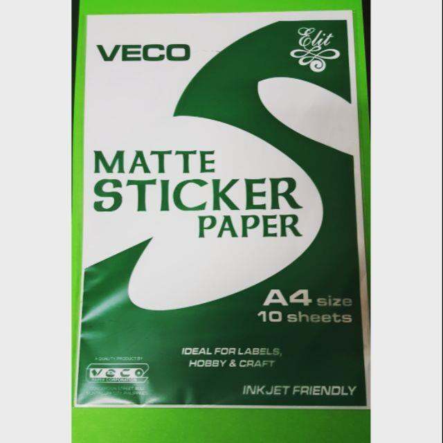 [FPS FairPriceSupplies] Veco MATTE Sticker Paper A4 Size (10 Packs of ...