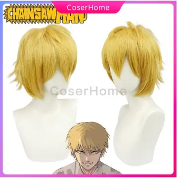 New 2023 Chainsaw Man Denji Wig Cosplay Golden Yellow Curly Hair Anime  Fluffy Wigs Halloween