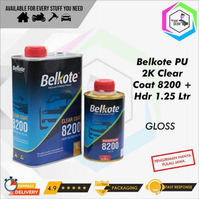 Clear Coat Belkote Pernis/ Vernis Belkote Pu 2k 8200 Gloss 1 Liter ...