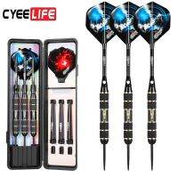 CyeeLife 18/20/22/24g Professional Steel Tip Darts Set With Cool PET Flights For Indoor Dartboard Games