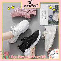 ZOCN รองเท้าวิ่งรองเท้าผ้าใบสตรีแฟชั่นเกาหลี,รองเท้ากีฬาสะดวกสบายลำลองระบายอากาศ