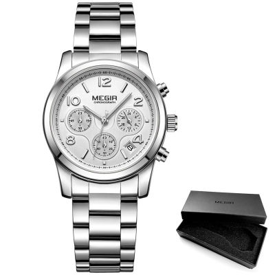 Megir Ladies Watch Chronograph Quartz Watches Women Top Brand Luxury Rose Gold Wristwatch Relogio Feminino часы женские 2057