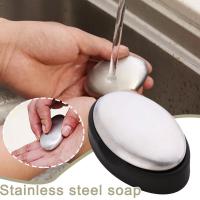 Stainless Steel Soap Deodorizing Soap Oval Hand Sanitizer Metal Tool Soap Q4M1