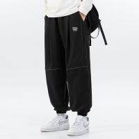 COD ﹊▤△ qafh47 (size M-8XL) Fashionable Hip-Hop Street Elastic Waist Loose Sportswear Trendy Boys Plus size Mens Womens Sports Pants Oversize Jogging Casual Ankle Trousers Large Unisex Ordinary Laced-Up