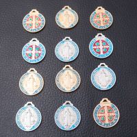 【CW】♧  4pcs Enamel Sacramental Pendant Benedict Medal Crucifix Jewelry Handicraft Making A1168