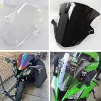 ที่ที่เบนทางลมกระจกบังลมกระจกรถจักรยานยนต์ Parabrisas สำหรับ Kawasaki Ninja ZX10R ZX-10R 2011 2012 2013 2014สีดำ2015