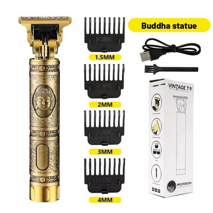 Vintage T9 Professional Hair Trimmer Cordless Hair Clipper Barber Carving Hair Shaver Set