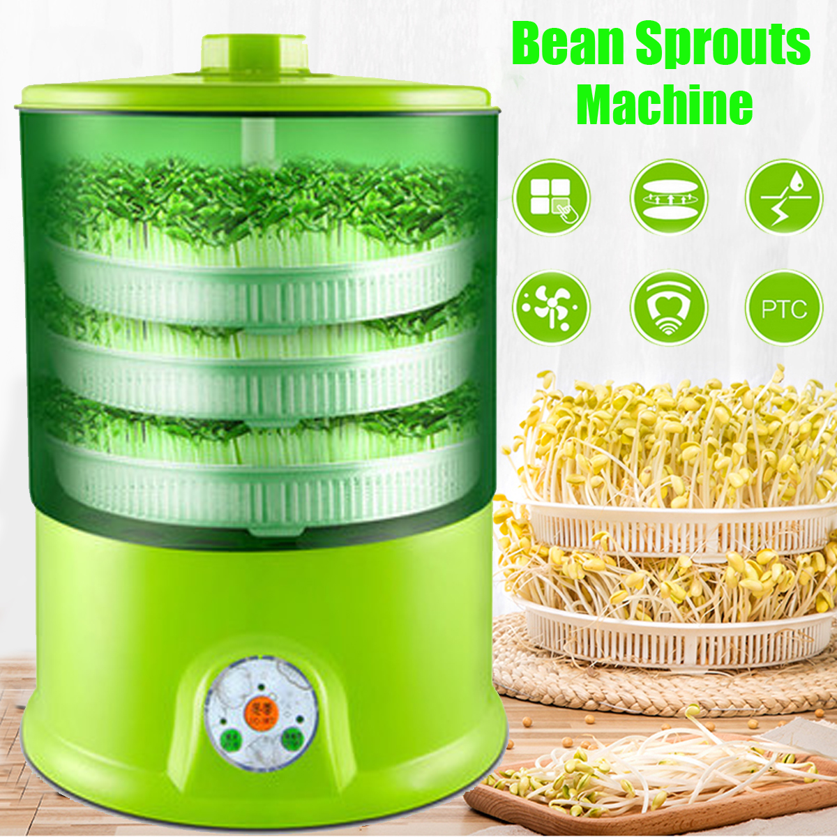 Homemade Automatic Bean Seed Sprouts Machine Easy to Operation Bean Sprout Maker 