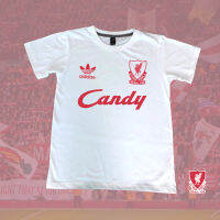 เสื้อฟุตบอล เสื้อยืดแฟชั่น unisex ยอดฮิต เสื้อลิเวอร์พูล รุ่นClassic (Liverpool Candy Home 1988-89) ผ้าคอตตอลเกรดเอ ไม่หด ไม่ย้วย ราคาต่อตัว