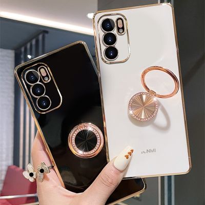 「Enjoy electronic」 Luxury Plating Finger Ring Holder Phone Case on For Samsung A52 A51 A72 A31 A11 A02S A12 A30 S A50 Soft Silicone Stand Cover