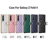 อัลตร้าไฟเบอร์เหมาะสำหรับ Galaxy Z Fold5/3/4 Samsung พับหน้าจอเคสโทรศัพท์แหวน Zyj1872888หนัง PU เพชรไฟฟ้า