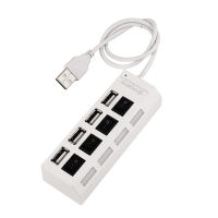 4พอร์ต USB 2.0 Hub สวิตช์เปิด/ปิด + สายอะแดปเตอร์ไฟ DC สำหรับแล็ปท็อปพีซีแต่ละฮับพร้อมสวิตช์เปิด/ปิด