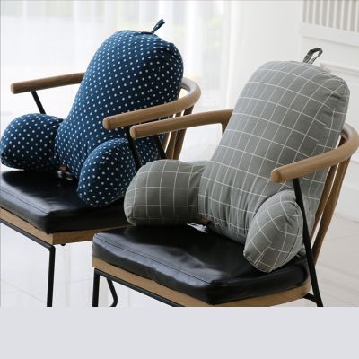 Cojín de algodón y lino para sofá almohada de descanso de lectura respaldo grande de vellón corto soporte Lumbar para silla