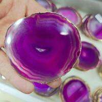 8-10 CM Gems Crafts Pad Natural violet Agate Slice Coaster Mug Glass Beverage Holder Quartz Onyx Stone Mat Art Home Decor Tool