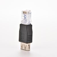 Transverter Plug PC Crystal Head RJ45 Male to USB 2.0 AF A Female Adapter Connector Laptop LAN Network Cable Ethernet Converter