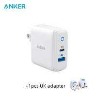 Anker original A2636 Powerport PD + 2 35W PD (สูงสุด20W) + PIQ2.0 (สูงสุด15W) USB C + ที่ชาร์จ USB C เครื่องชาร์จติดผนังอะแดปเตอร์ที่ชาร์จความเร็วสูงกะทัดรัดสำหรับ